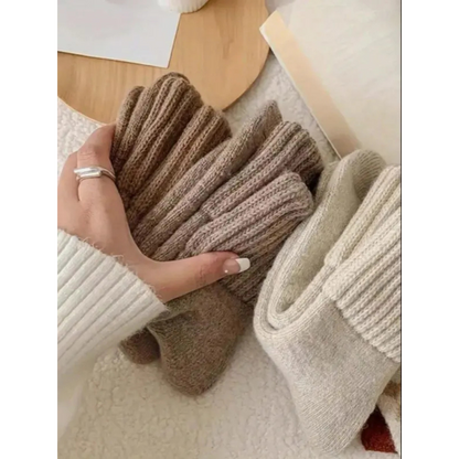 Fall/Winter Silky Thick Wool Socks (Multicolor, 5-Pack)